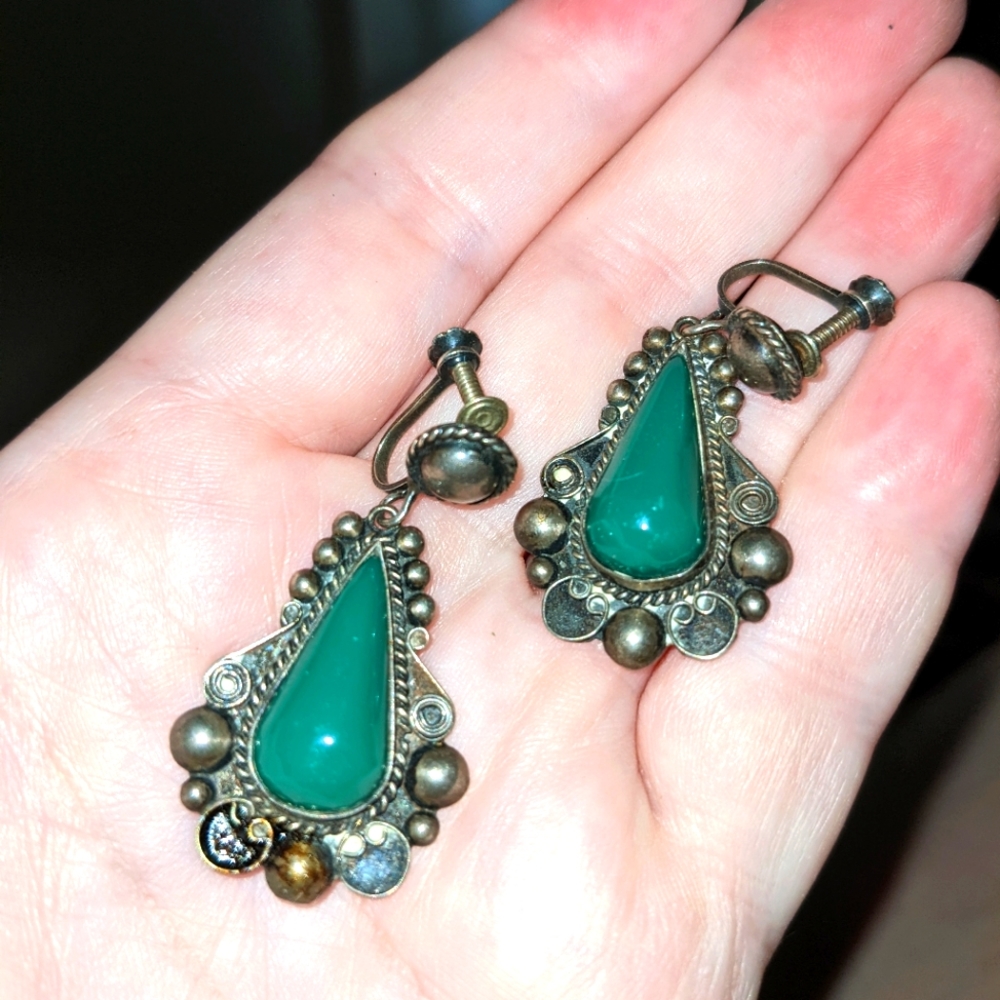 Vintage Mexico Sterling Screwback Earrings